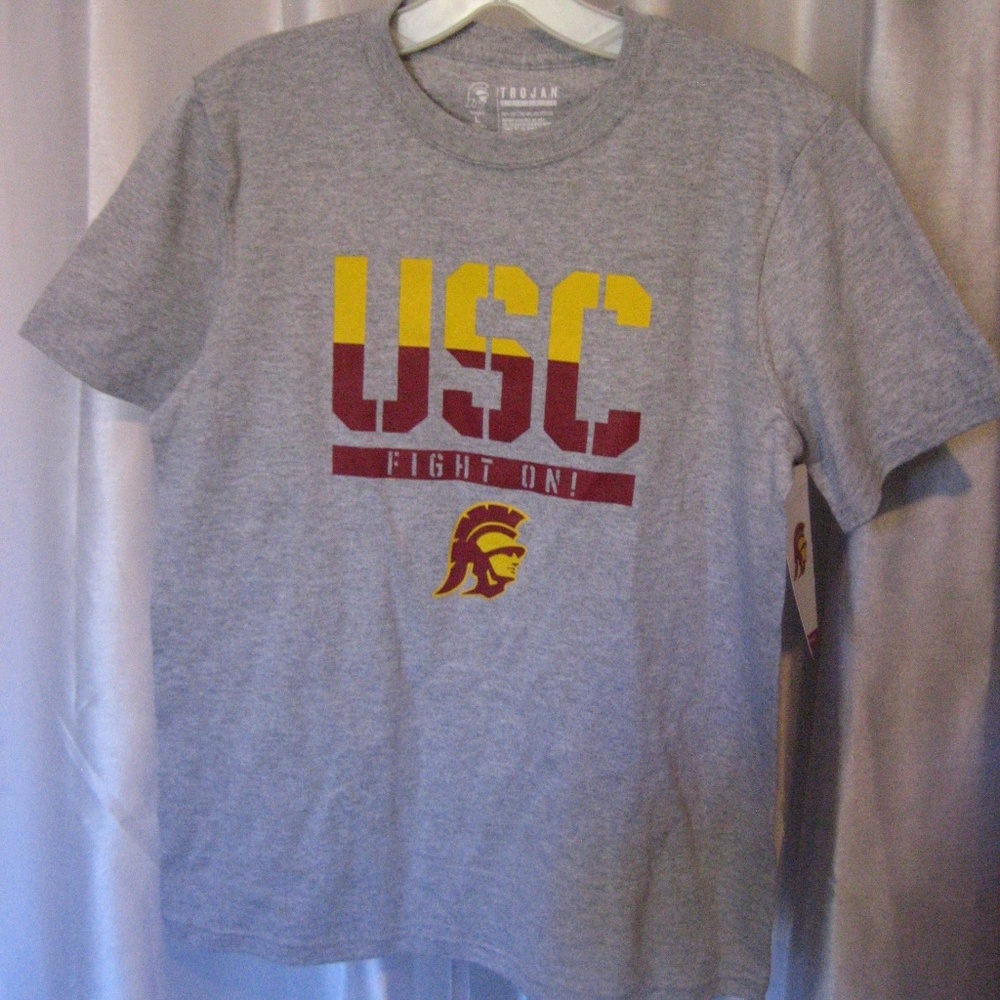 Trojan Apparel USC Fight On Youth Grey T Shirt SzL